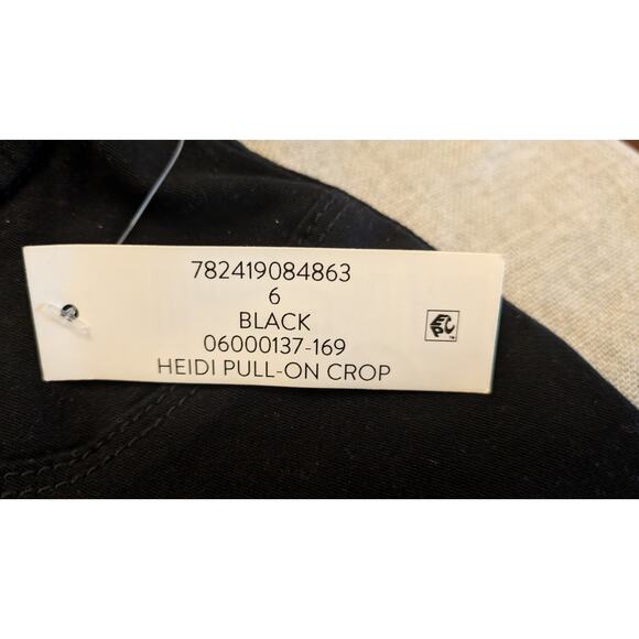 Nine West Heidi Pull-On Crop NWT Black Pants Slacks Jeans, Size 6 Yoga, Stretchy - Picture 8 of 8